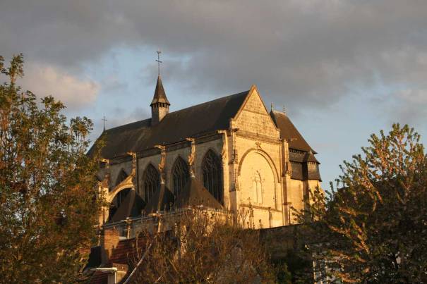 The church from the campsite, catching the evening light.