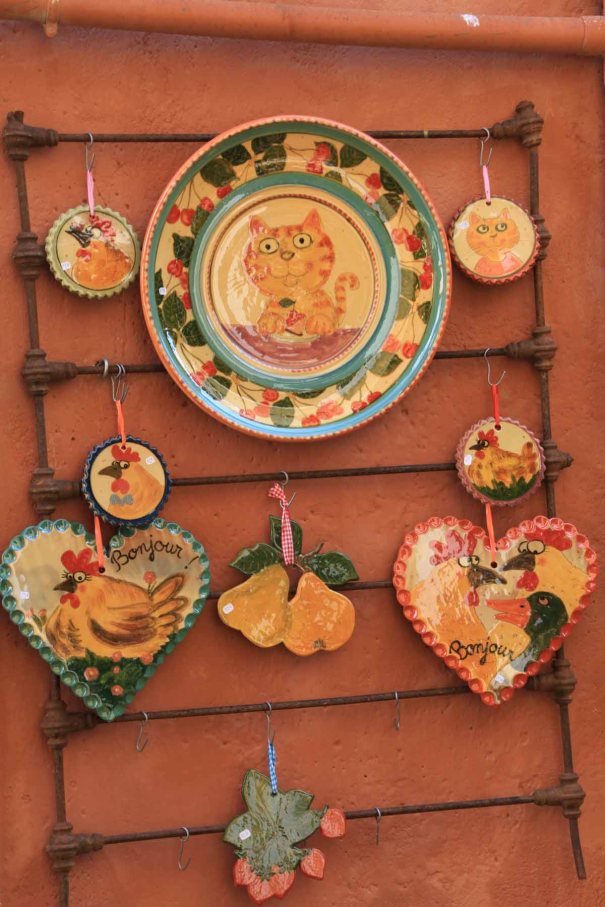 Ceramics on display.