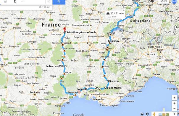 Route to St Pourcain sur Sioule