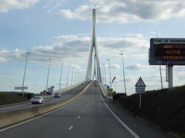 The Pont de Normandie, crossing the Seine.