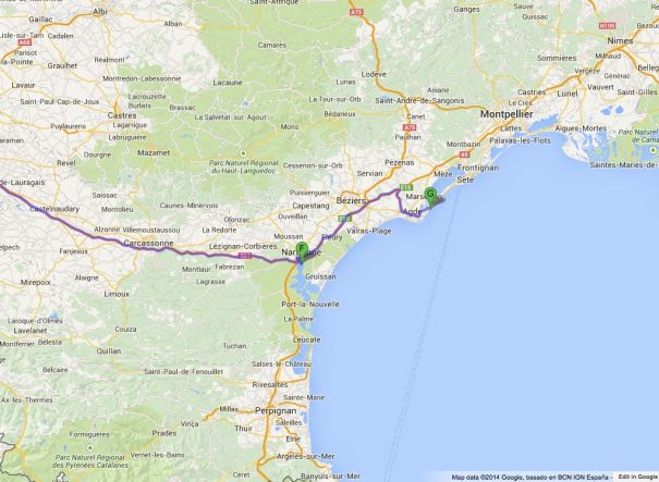 Route to Marseillan Plage