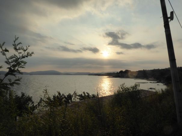 Looking Back to the Gulf of St Tropez as we cycled Home