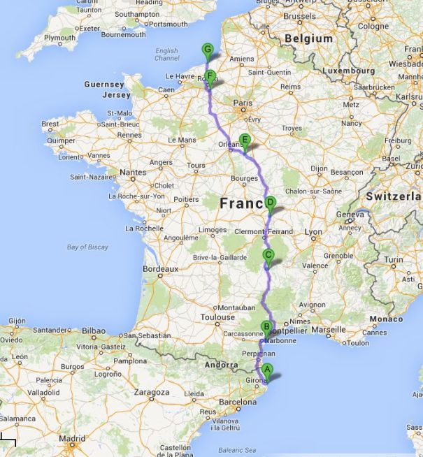 Route to Northern France