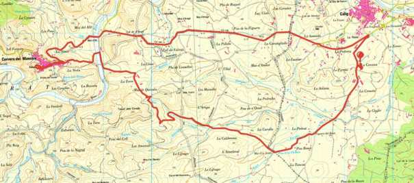 Bike route to Cervera