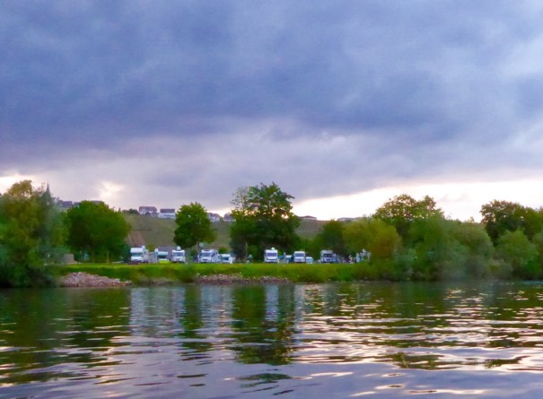 The front row motorhomes get a good view of the river. We are moving off again tomorrow...we will head for Trier, the very old town with a roman history, close to the border with Luxembourg.