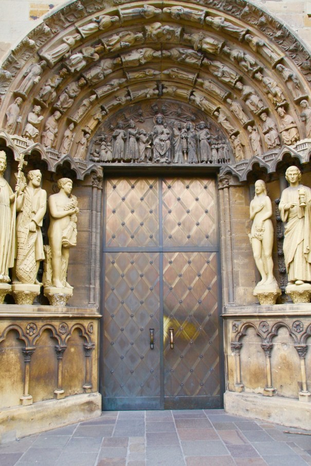 Impressive doors on the Church of Our Lady, next to the cathedral.